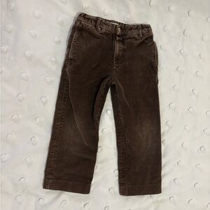 Oscar de la Renta Chocolate Corduroy Kids Wide Leg Trousers